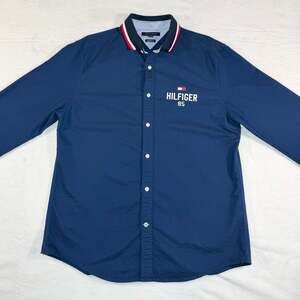 Tommy Hilfiger Men's 90’s Vintage L/S Big Flag Logo Button up Shirt, L